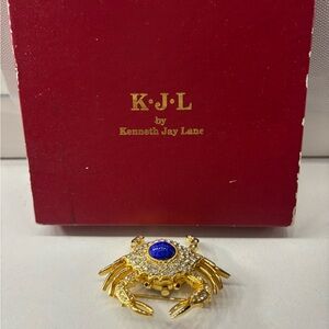 Kenneth Jay Lane Gold and Sapphire Brooch